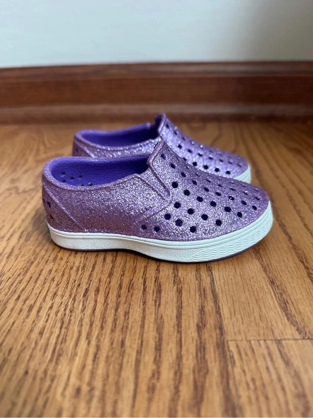 Native Miles Shoes Girls C4 Purple Glitter